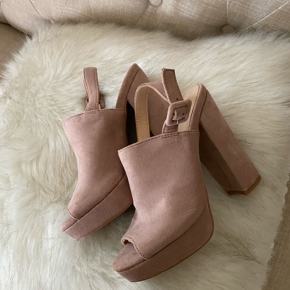 Pink Chunky Platform Heels - Picture 4 of 10